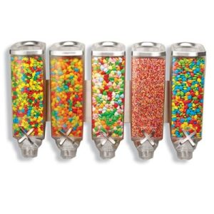 Snoep Dispenser - Rosseto, Snoepautomaten Set, 5x3.8L, Snoep Dispenser Wandmontage